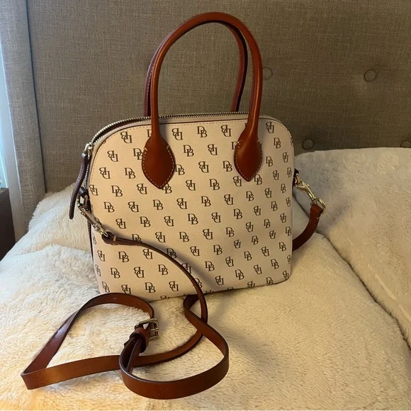 Dooney & Bourke Gretta Domed Satchel in Bone. - Picture 2 of 15